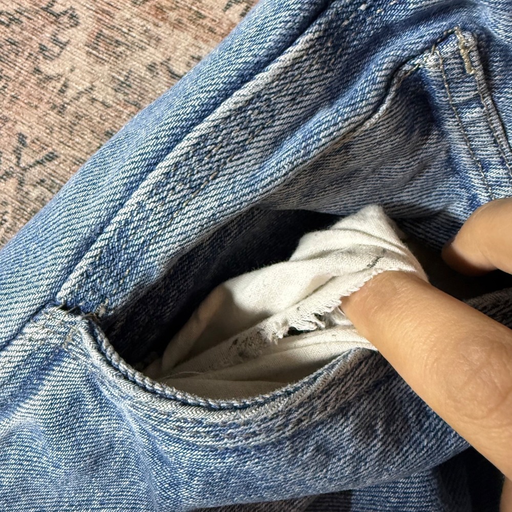 Vintage 90s Dickies Carpenter Jorts Blue Baggy Fit Size 26 Waist - Picture 5 of 10